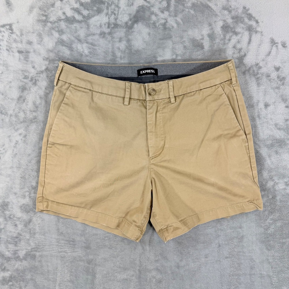 Express Chino Shorts Women's Size 31 Khaki Tan 6" Inseam Shorts Summer